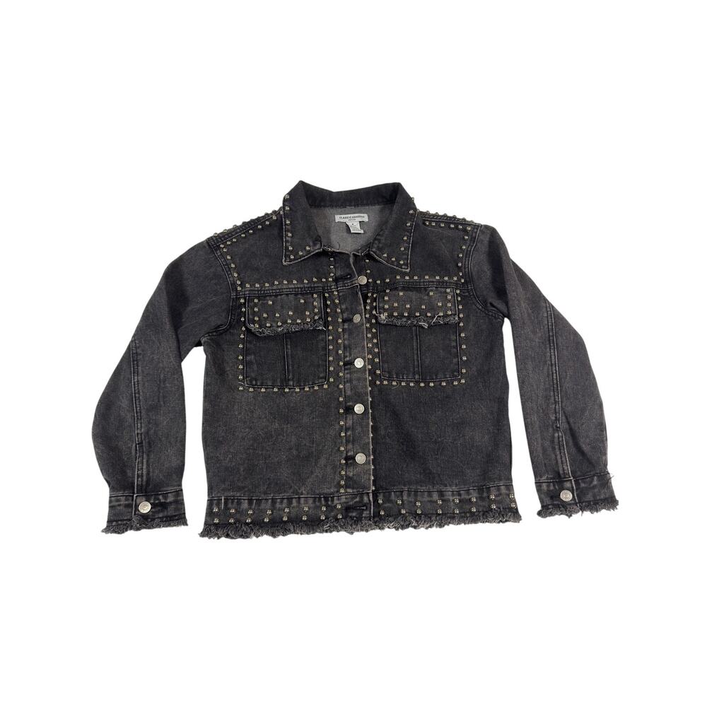 Classic Concepts Denim Women’s Studded Denim Jacket Gray Black Wash M